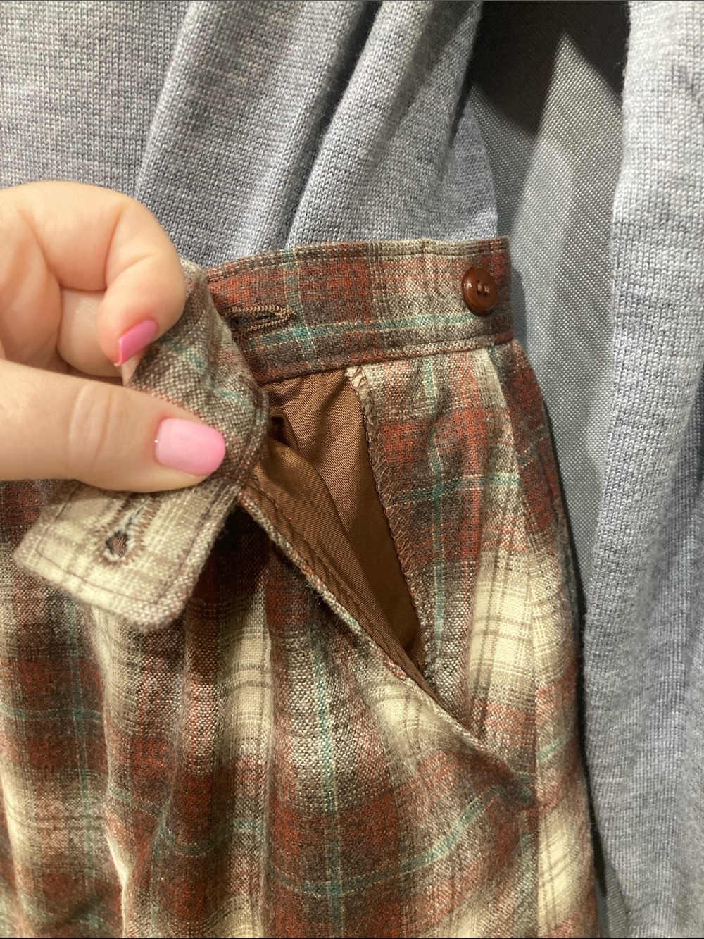 VINTAGE Pendleton 100% Virgin Wool Plaid A Line Skirt Lined Women’s Size S - Picture 8 of 10